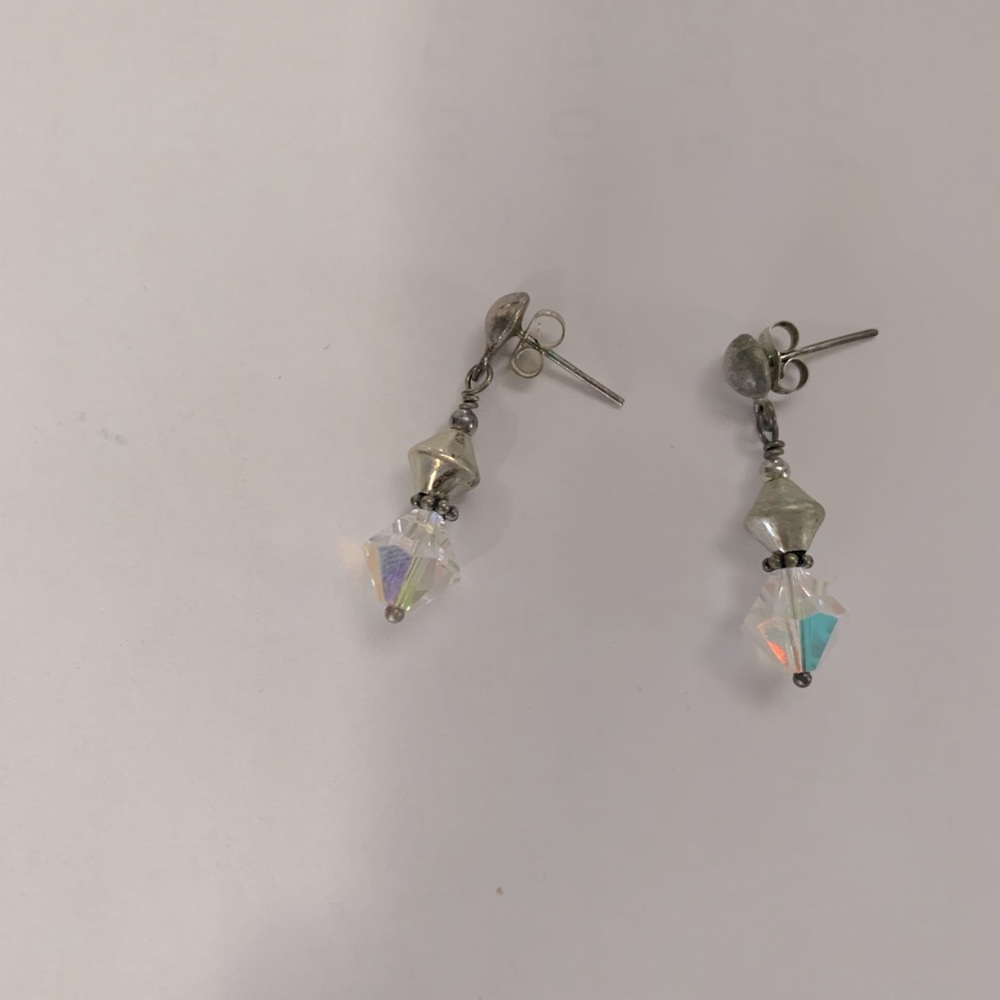 Clear stone earrings set